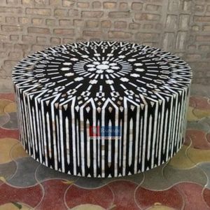 Artisan Handmade Modern Bone Inlay Coffee Table