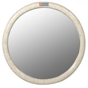 Elegant Handmade Bone Inlay White Mirror Frame Unique Furniture Accent